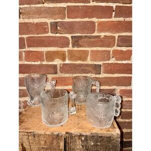 McDonald's Flintstones RocDonalds Glass Mugs 1993 Set 4